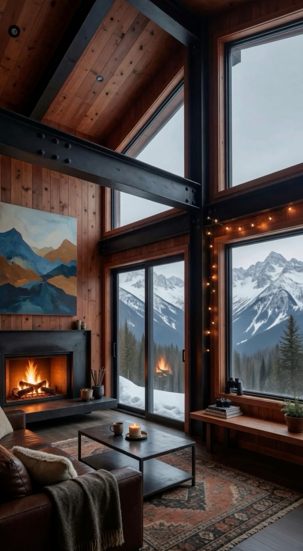 The Snowline Chalet interior — great room